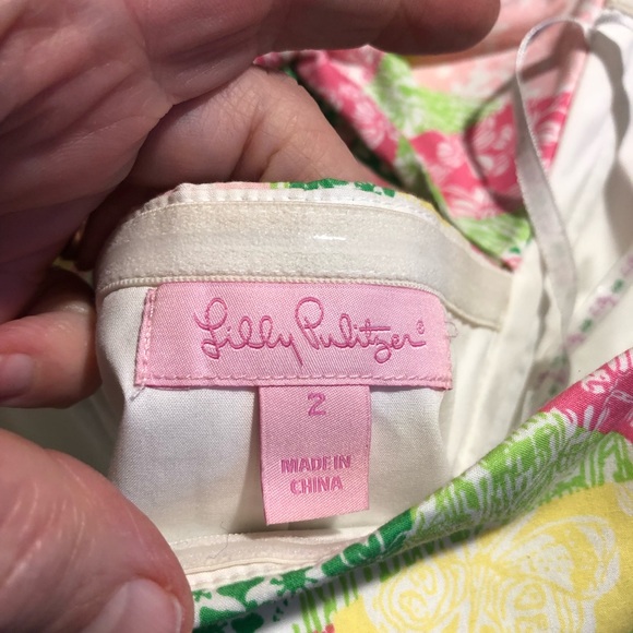 Lilly Pulitzer Franco Poplin Wing Ding of a Patch Strapless Dress - 2 - Picture 3 of 4